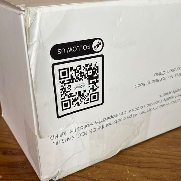 Iegeek Wifi Floodlight Security Camera 2K Motion Sensor Night Vision BOX BEAT UP - Picture 7 of 7